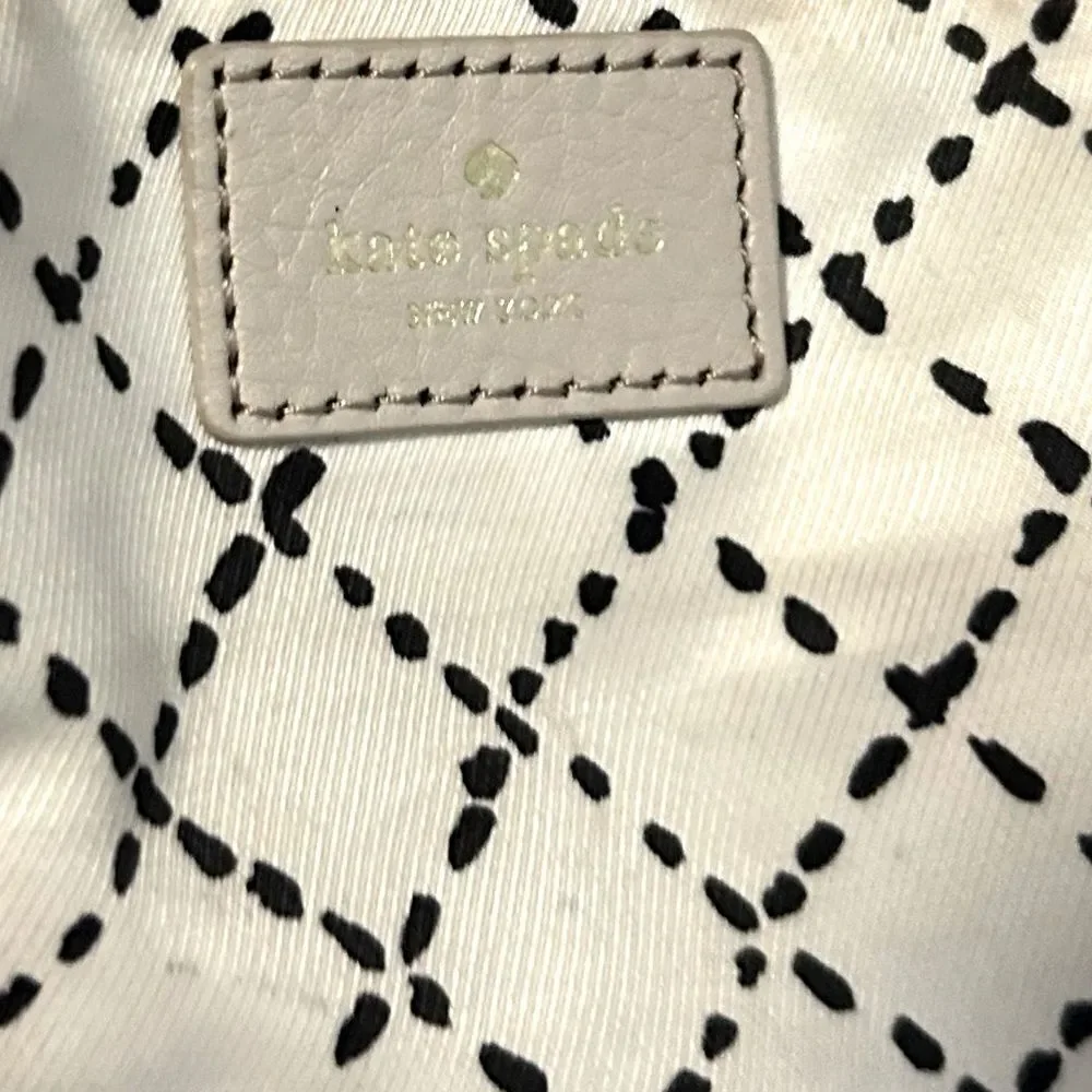 Kate Spade Gray Pebbled Leather Hobo Shoulder Bag Turnlock Purse
